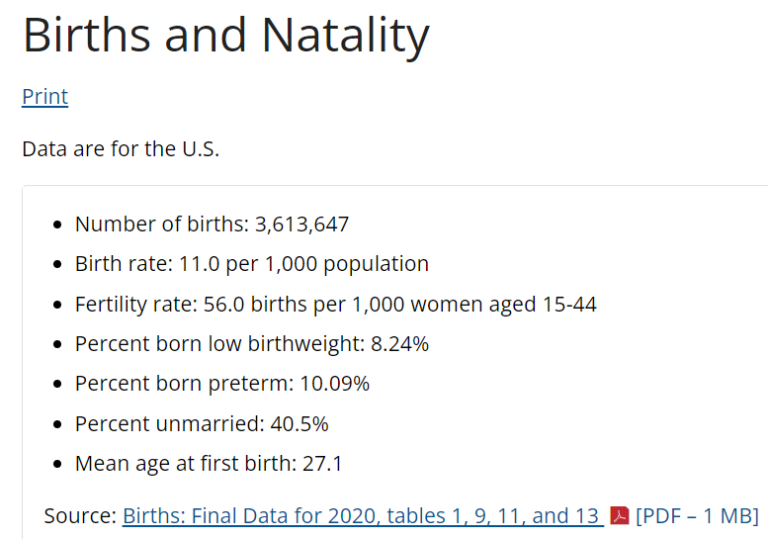 kids statistic