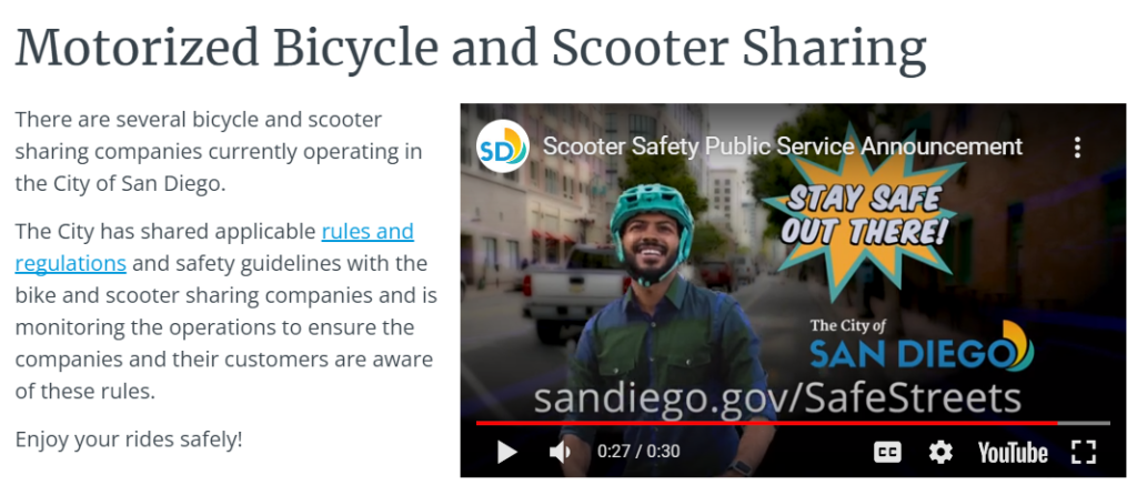 Scooter Sharing Program in San Diego